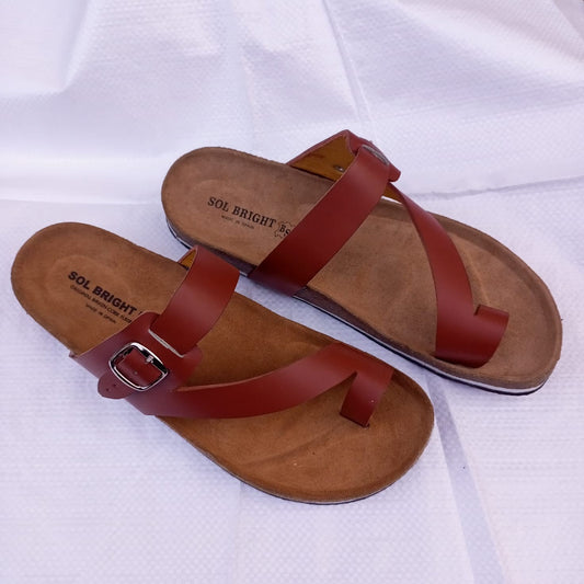 Handmade African Men's Sandals/Genuine Leather Beaded Flip-Flops/Comfortable Summer Sandals for Men/African Shoes/Unique Gift for Him
