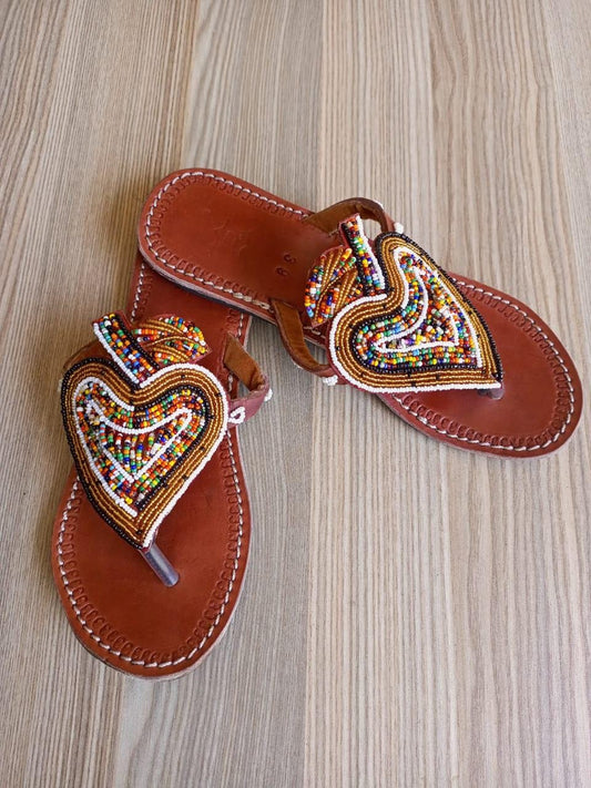 CUSTOMIZED African beaded sandals, summer sandals, Christmas gift for her,mom gift,beach sandals, leather sandals,