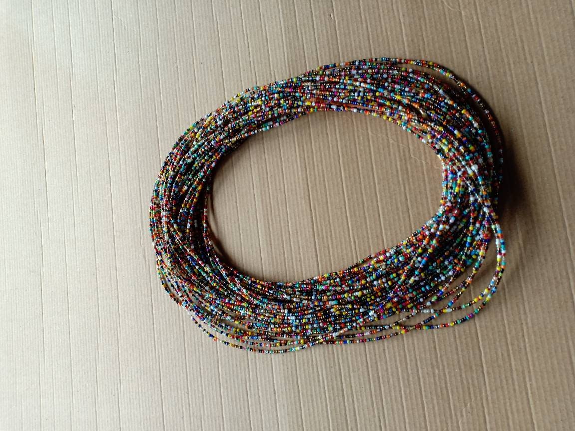 Handmade Waist Beads for Women/African Beaded Body Jewelry/Boho Style, Weight Loss, Belly Chain, Custom Size