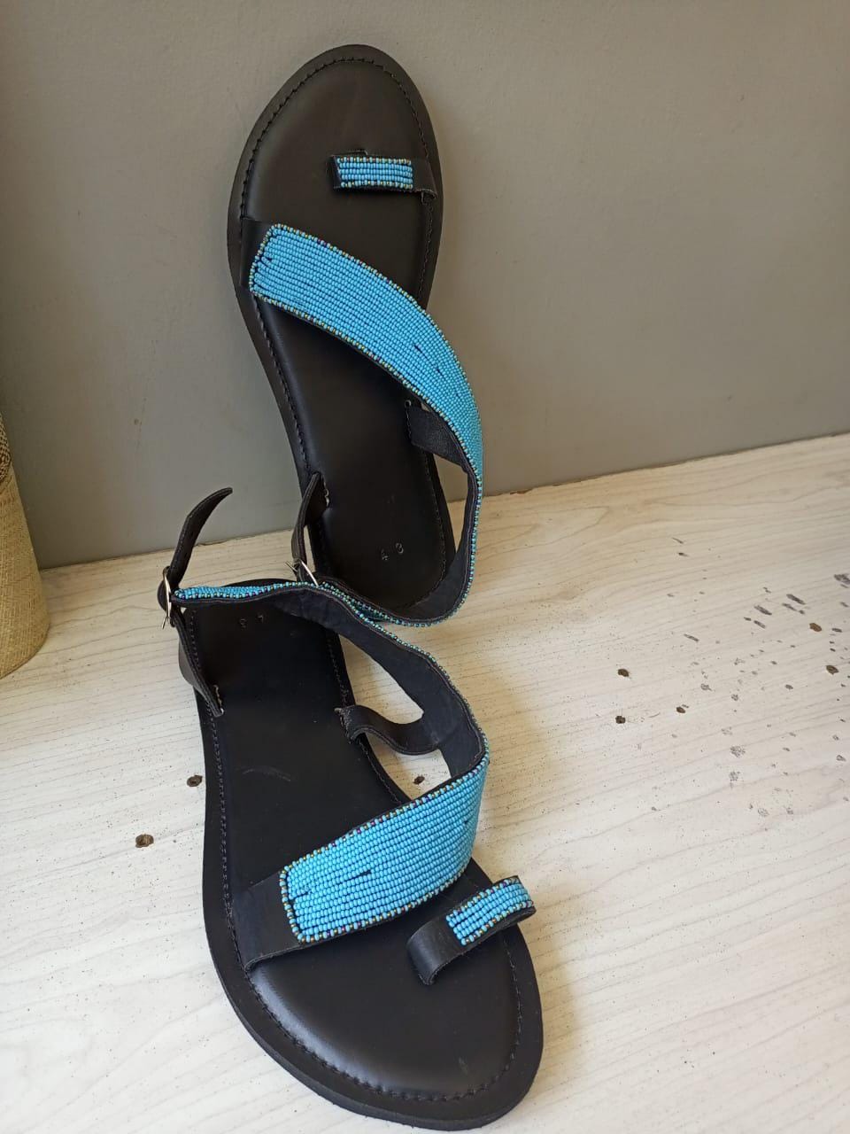 CUSTOMIZED African beaded sandals, summer sandals, Christmas gift for her,mom gift,beach sandals, leather sandals,