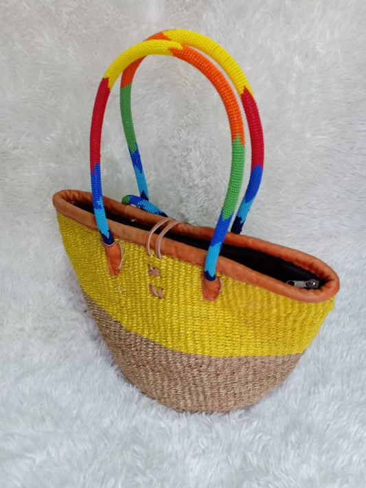 Handmade Woven Sisal Sling Bag - Boho Eco-Friendly Crossbody Bag | Sustainable Natural Fiber Purse | African Artisan Handcrafted Bag