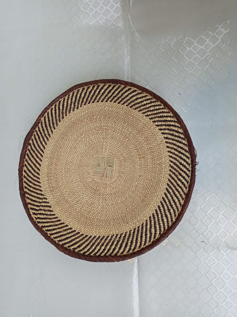 Handwoven Tonga Basket | African Wall Decor | Boho Home Decor | Fair Trade Wall Hanging /Rustic Farmhouse Decor | Handmade Wall Art  size 14