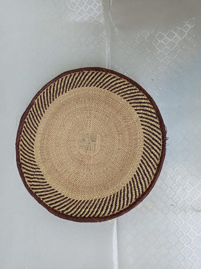 Handwoven Tonga Basket | African Wall Decor | Boho Home Decor | Fair Trade Wall Hanging /Rustic Farmhouse Decor | Handmade Wall Art  size 14