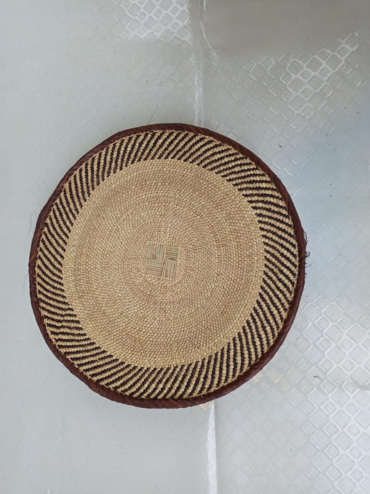 Handwoven Tonga Basket | African Wall Decor | Boho Home Decor | Fair Trade Wall Hanging /Rustic Farmhouse Decor | Handmade Wall Art  size 14