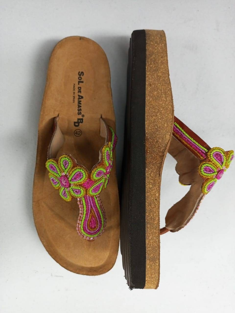 Handmade African Beaded Sandals/Authentic Maasai-Style Leather Flip-Flops Women/Boho Beach Sandals/Comfortable Summer Sandal African Gifts