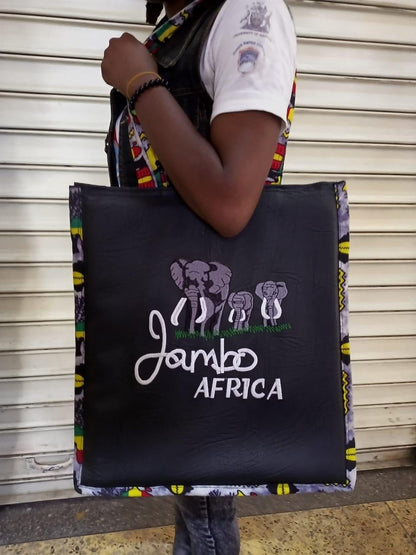 African Leather Tote bag, handcrafted laptop bag,Black woman modern African tote bag, Stylish tote bag, Brown girl bag, travel bag.