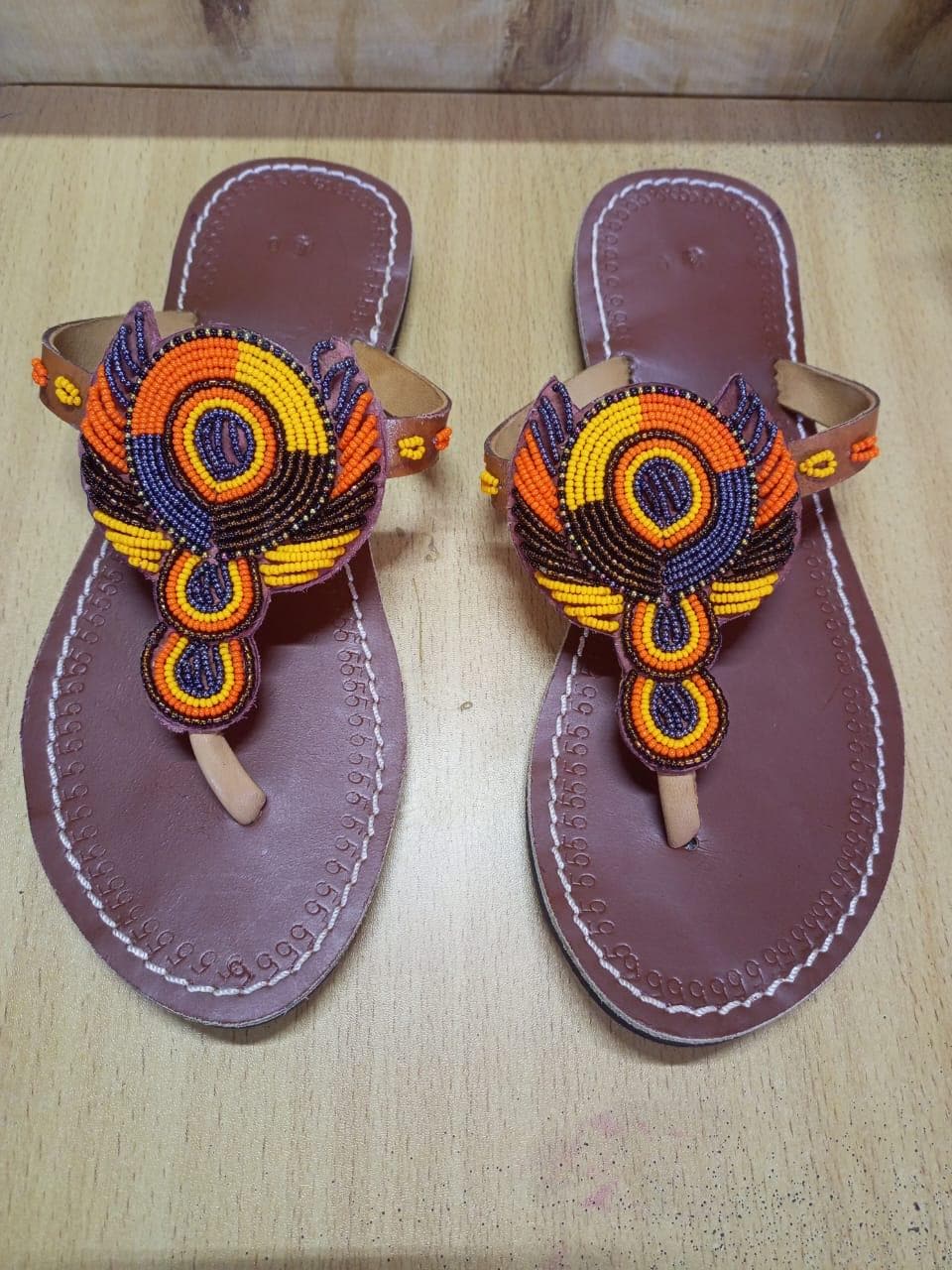 CUSTOMIZED African beaded sandals, summer sandals, Christmas gift for her,mom gift,beach sandals, leather sandals,