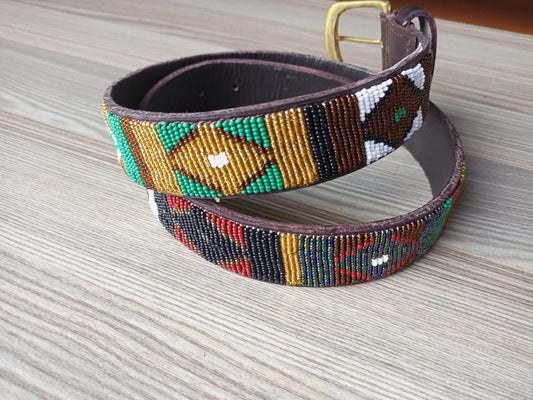 Maasai belt, Leather belt, Beaded belt, Handmade belt, Christmas gifts for loved ones African beaded belt, unisex belt, Casual belt, Boho