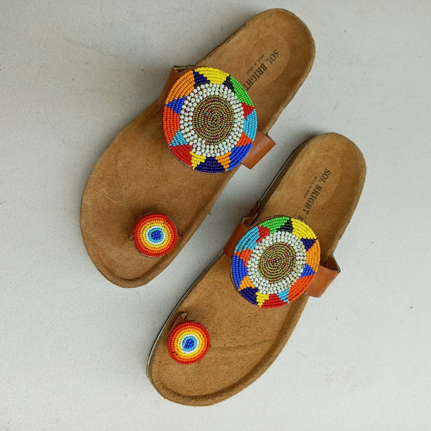 Handmade African Beaded Sandals/Authentic Maasai-Style Leather Flip-Flops Women/Boho Beach Sandals/Comfortable Summer Sandal African Gifts