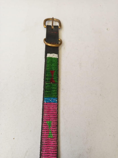African Beaded Collar, Handmade Dog Collar , Maasai collar, Leather collar, Pet Gift, Christmas gift, Pet collar, Dog leash, Pet lead