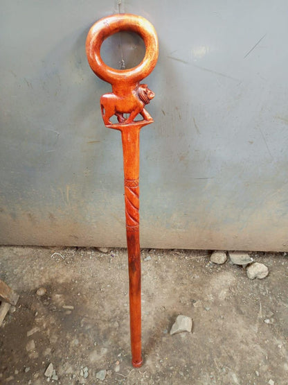 African wood Original Hiking Walking Stick Cane Handmade Kenya Africa 1 Piece Rosewood Hardwood hand red walking stick