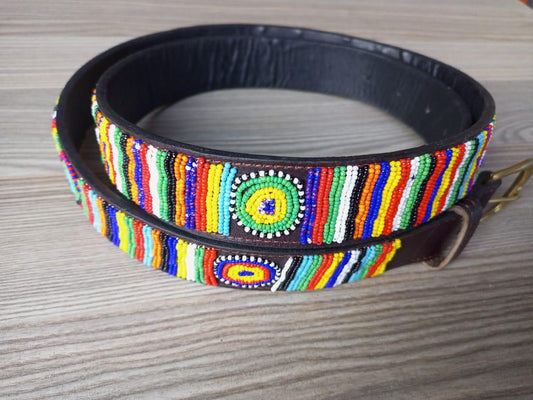Maasai belt, Leather belt, Beaded belt, Handmade belt, Christmas gifts for loved ones African beaded belt, unisex belt, Casual belt, Boho