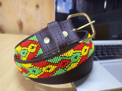 Maasai belt, Leather belt, Beaded belt, Handmade belt, Christmas gifts for loved ones African beaded belt, unisex belt, Casual belt, Boho