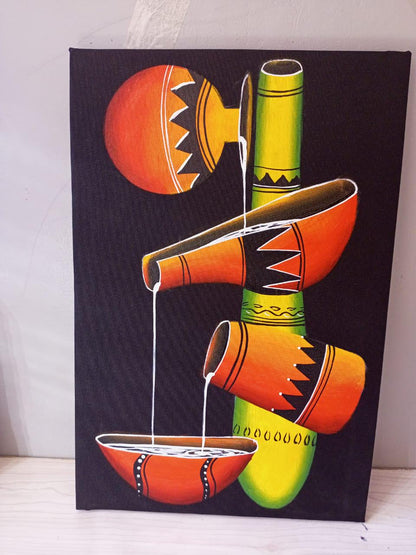 Handmade Canvas Wall Art | Festive Christmas Decor | Unique Gift for Holidays | Modern Boho Home Accent | Ready-to-Hang Painting