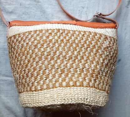 Handmade Woven Sisal Sling Bag - Boho Eco-Friendly Crossbody Bag | Sustainable Natural Fiber Purse | African Artisan Handcrafted Bag