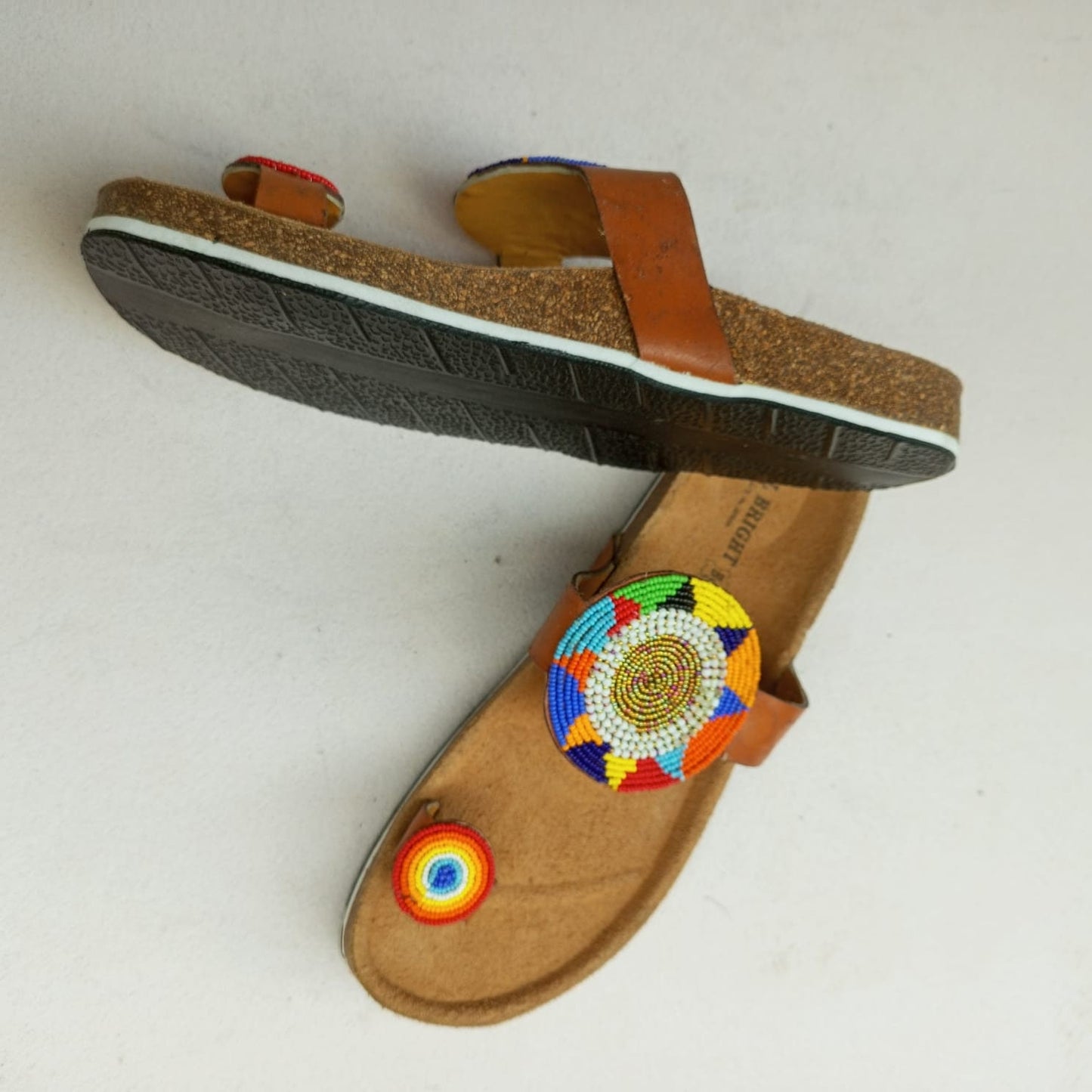 Handmade African Beaded Sandals/Authentic Maasai-Style Leather Flip-Flops Women/Boho Beach Sandals/Comfortable Summer Sandal African Gifts