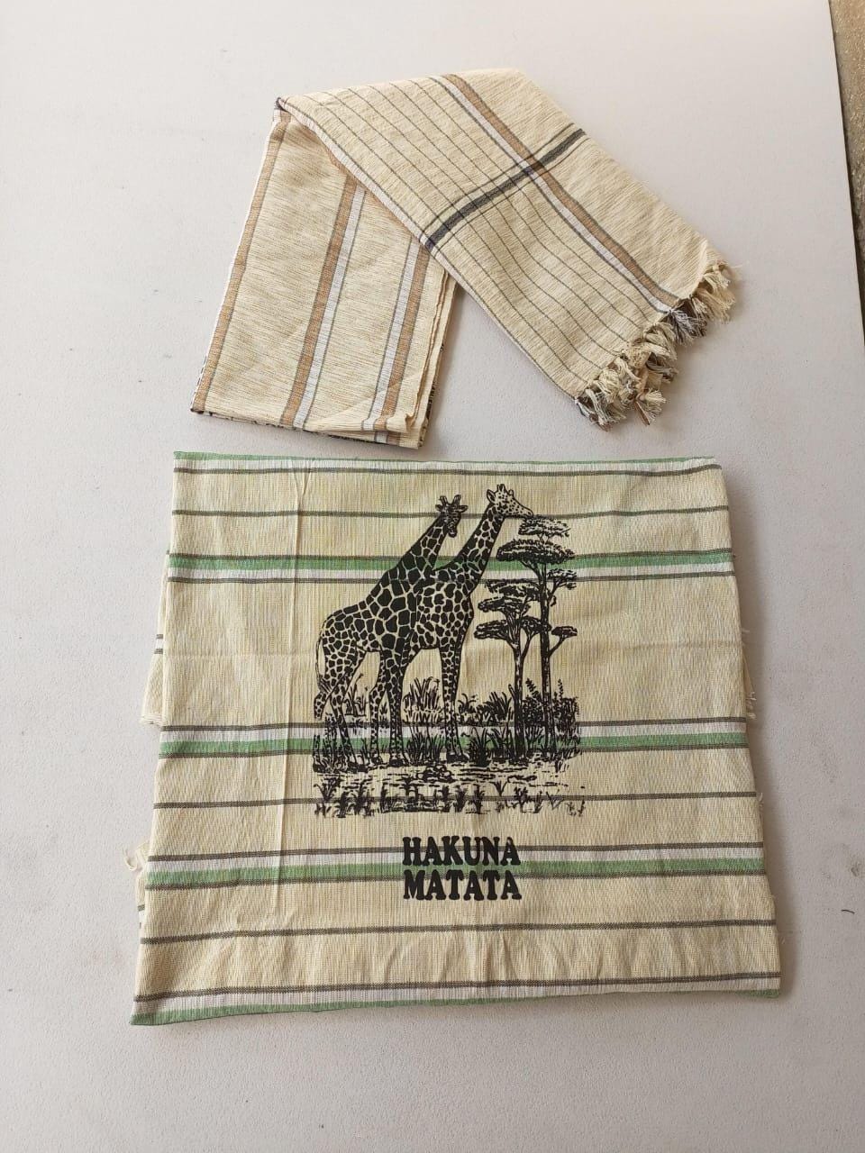 Hakuna Matata Authentic Kenyan Kikoy, Handwoven Wraps - Scarves & Beachwear, African Sarong, Beach Cover Up