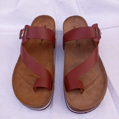 Handmade African Men's Sandals/Genuine Leather Beaded Flip-Flops/Comfortable Summer Sandals for Men/African Shoes/Unique Gift for Him