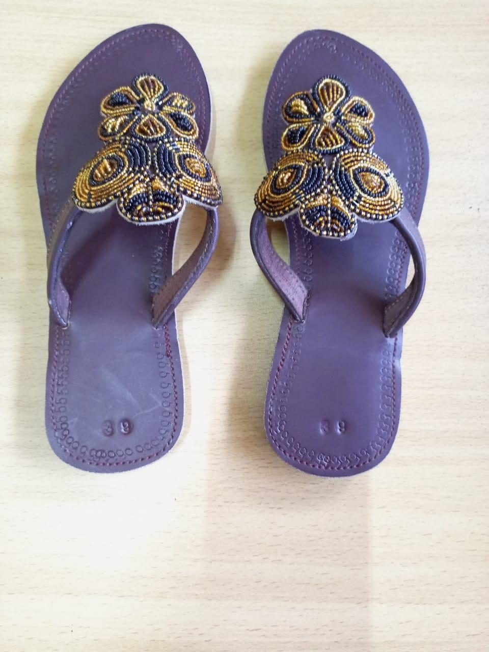 Handmade African Beaded Sandals/Authentic Maasai-Style Leather Flip-Flops Women/Boho Beach Sandals/Comfortable Summer Sandal African Gifts