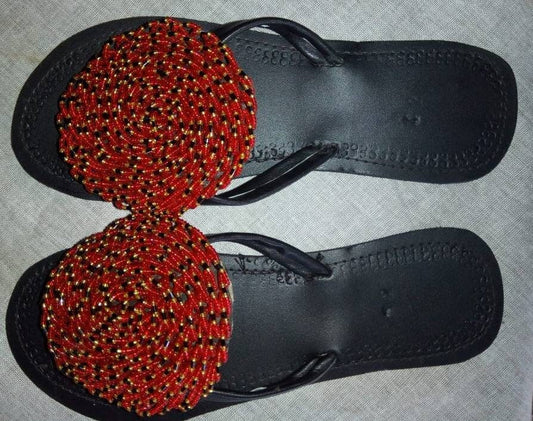 CUSTOMIZED African beaded sandals, summer sandals, Christmas gift for her,mom gift,beach sandals, leather sandals,