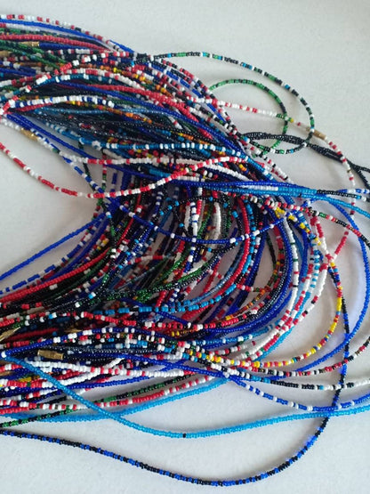 Handmade Waist Beads for Women/African Beaded Body Jewelry/Boho Style, Weight Loss, Belly Chain, Custom Size