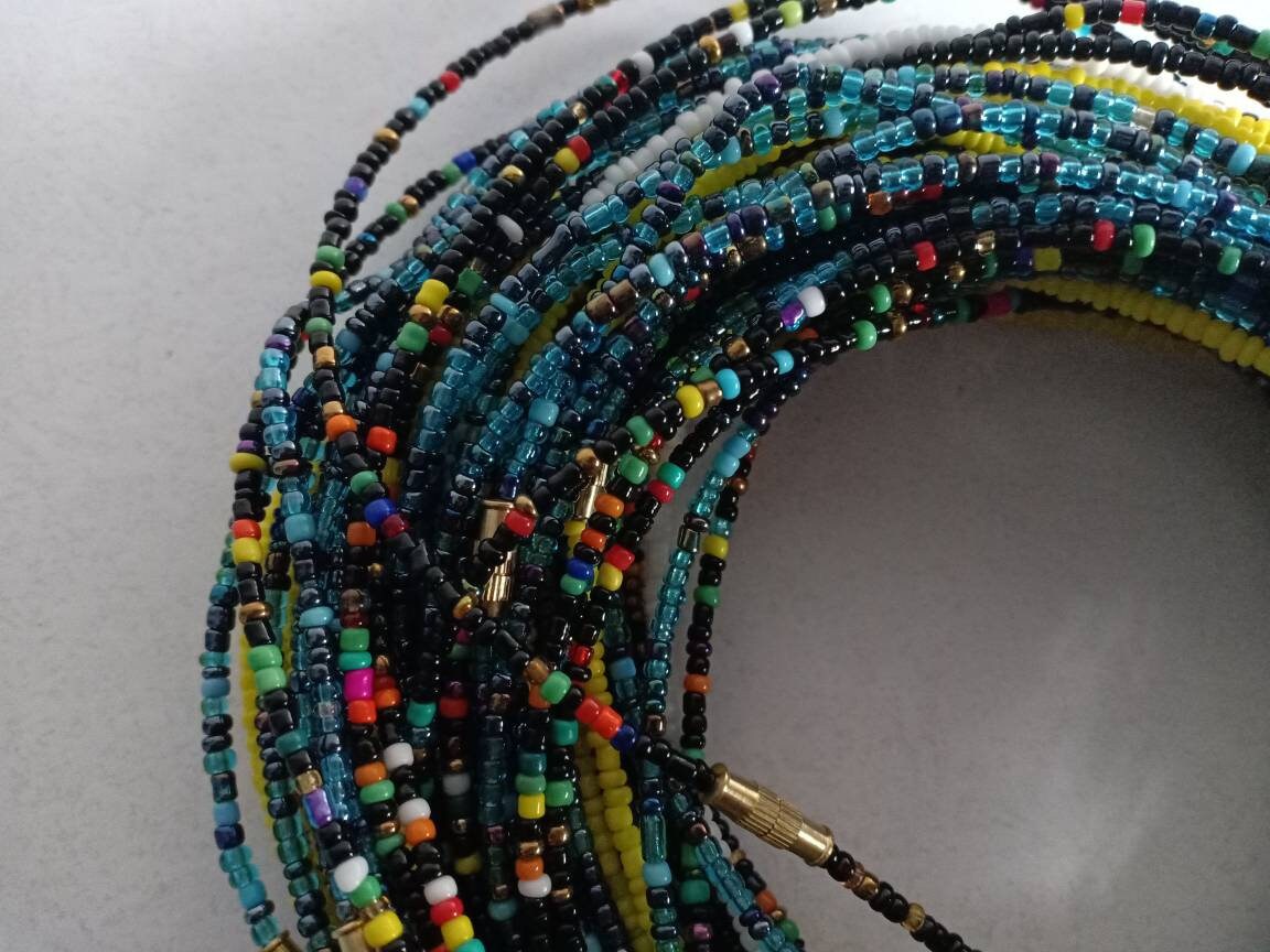 Handmade Waist Beads for Women/African Beaded Body Jewelry/Boho Style, Weight Loss, Belly Chain, Custom Size