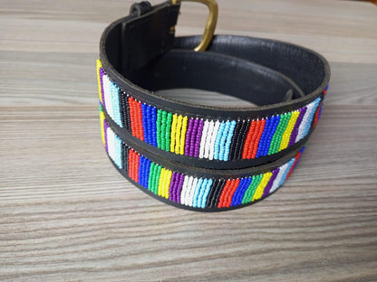 Maasai belt, Leather belt, Beaded belt, Handmade belt, Christmas gifts for loved ones African beaded belt, unisex belt, Casual belt, Boho