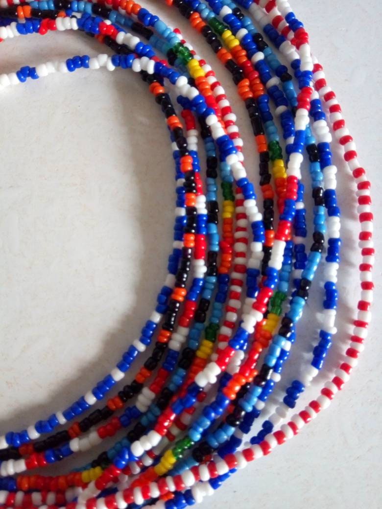 Handmade Waist Beads for Women/African Beaded Body Jewelry/Boho Style, Weight Loss, Belly Chain, Custom Size