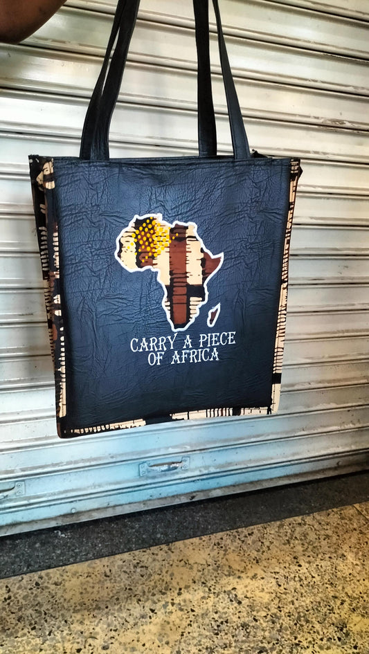 African Leather Tote bag, handcrafted laptop bag,Black woman modern African tote bag, Stylish tote bag,Brown girl bag.
