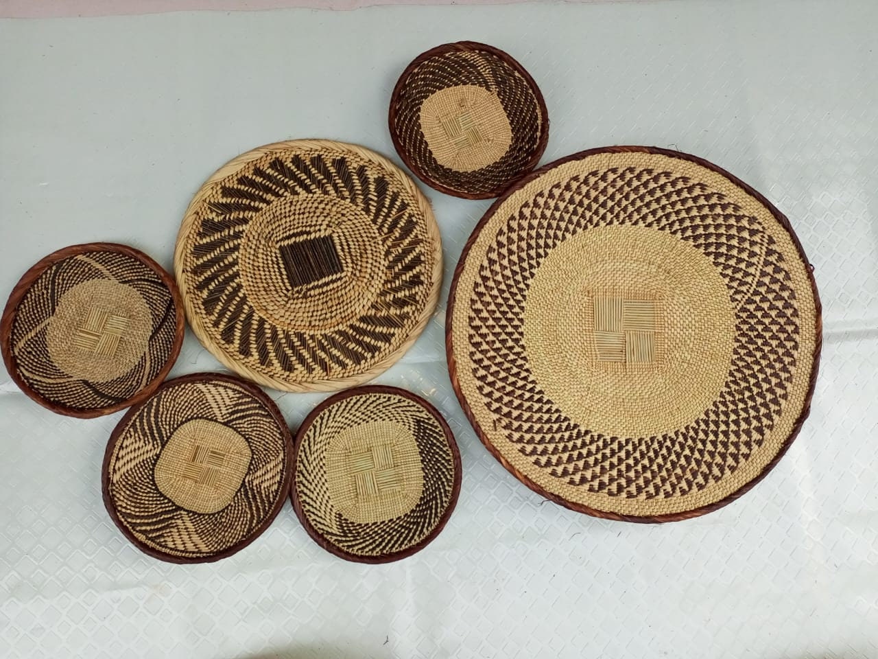 Handwoven Tonga Basket | African Wall Decor | Boho Home Decor | Fair Trade Wall Hanging /Rustic Farmhouse Decor | Handmade Wall Art 14-20