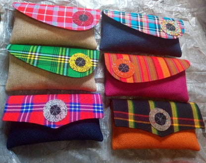set of 6 African purses, bags,African print bag,African leather purses, women purses christmass gift for loved ones.