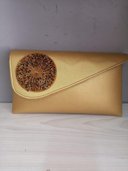 Gold leather African purses, bags,African bag, women purses , gift for her, christmas gift for loved ones,clutch bags, mother's day gifts