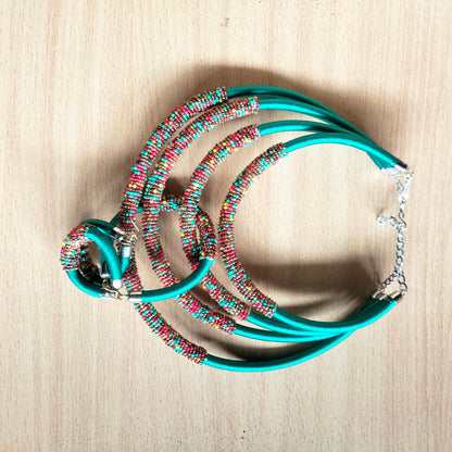 Boho Statement Jewelry/Colorful Seed Bead Necklace/Layered Necklace for Women/Gift for Her/Handmade Beaded Necklace/gift for women