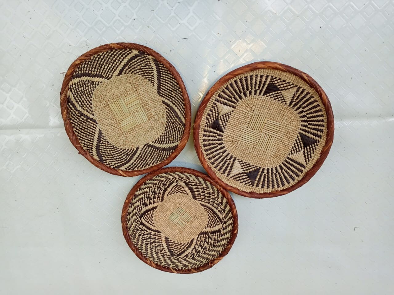 Handwoven Tonga Basket | African Wall Decor | Boho Home Decor | Fair Trade Wall Hanging /Rustic Farmhouse Decor | Handmade Wall Art  12-16
