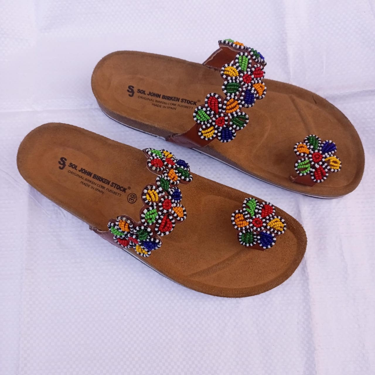 Handmade African Beaded Sandals/Authentic Maasai-Style Leather Flip-Flops Women/Boho Beach Sandals/Comfortable Summer Sandal African Gifts