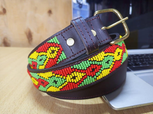 Maasai belt, Leather belt, Beaded belt, Handmade belt, Christmas gifts for loved ones African beaded belt, unisex belt, Casual belt, Boho