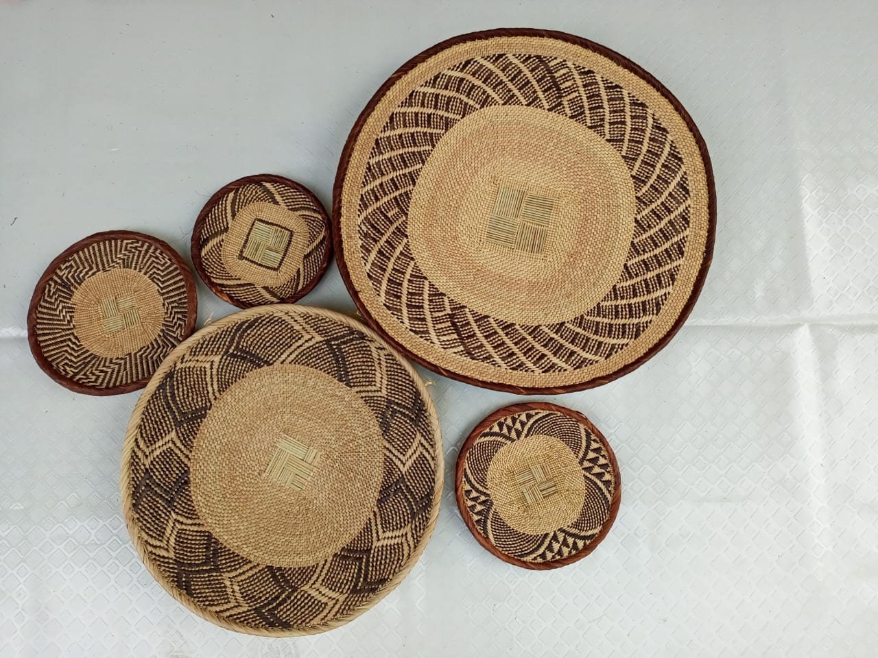 Handwoven Tonga Basket | African Wall Decor | Boho Home Decor | Fair Trade Wall Hanging /Rustic Farmhouse Decor | Handmade Wall Art  8-20