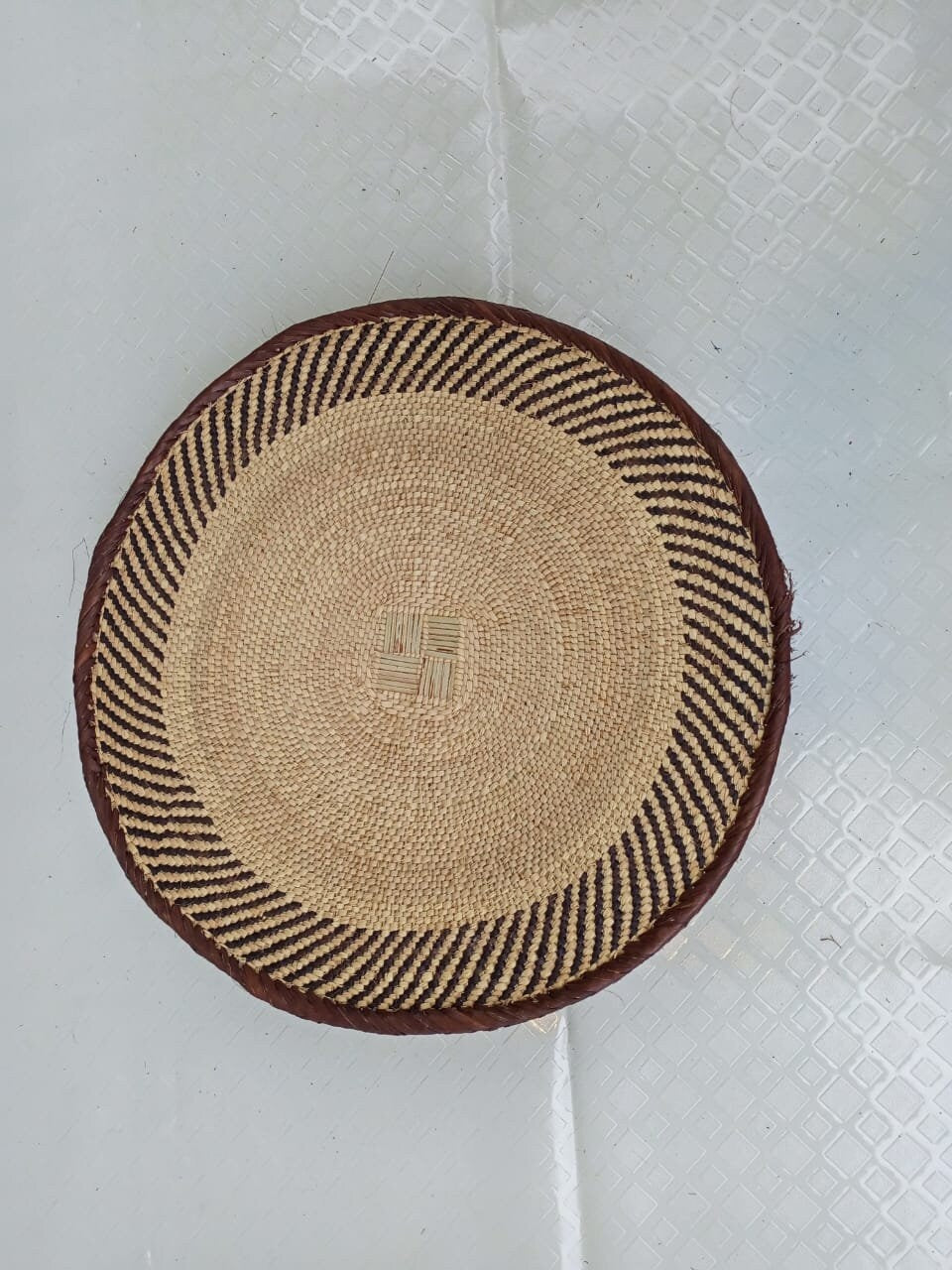 Handwoven Tonga Basket | African Wall Decor | Boho Home Decor | Fair Trade Wall Hanging /Rustic Farmhouse Decor | Handmade Wall Art  size 14