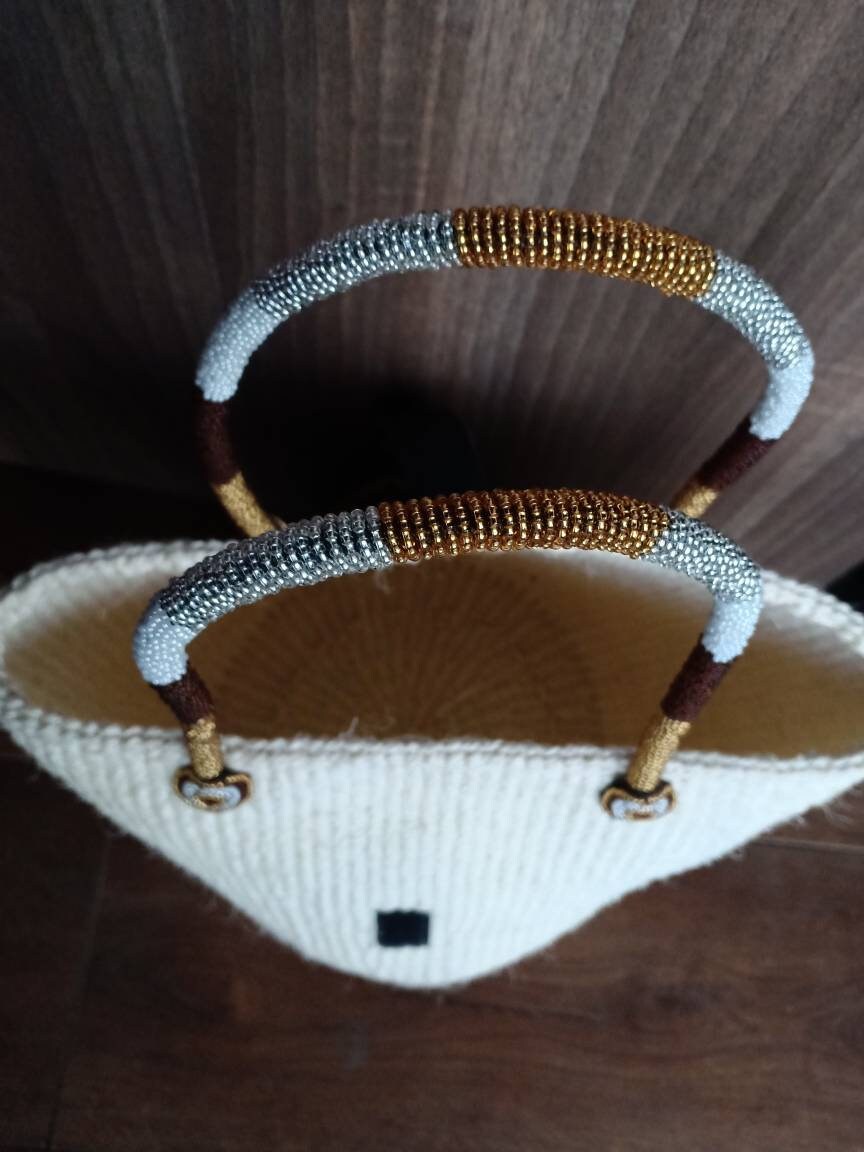 Handmade Woven Sisal Sling Bag - Boho Eco-Friendly Crossbody Bag | Sustainable Natural Fiber Purse | African Artisan Handcrafted Bag
