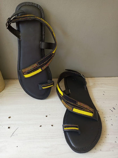 CUSTOMIZED African beaded sandals, summer sandals, Christmas gift for her,mom gift,beach sandals, leather sandals,