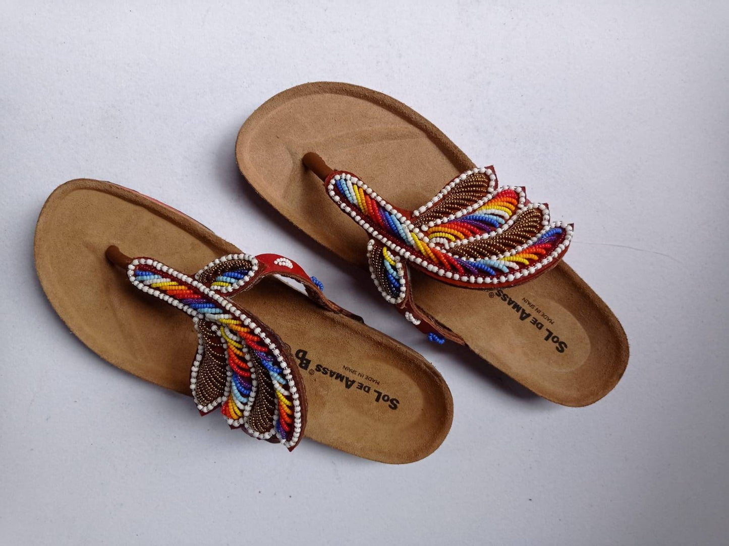 Handmade African Beaded Sandals/Authentic Maasai-Style Leather Flip-Flops Women/Boho Beach Sandals/Comfortable Summer Sandal African Gifts