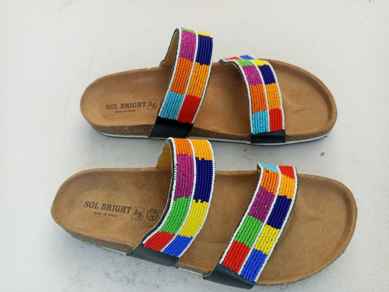 Handmade African Beaded Sandals/Authentic Maasai-Style Leather Flip-Flops Women/Boho Beach Sandals/Comfortable Summer Sandal African Gifts
