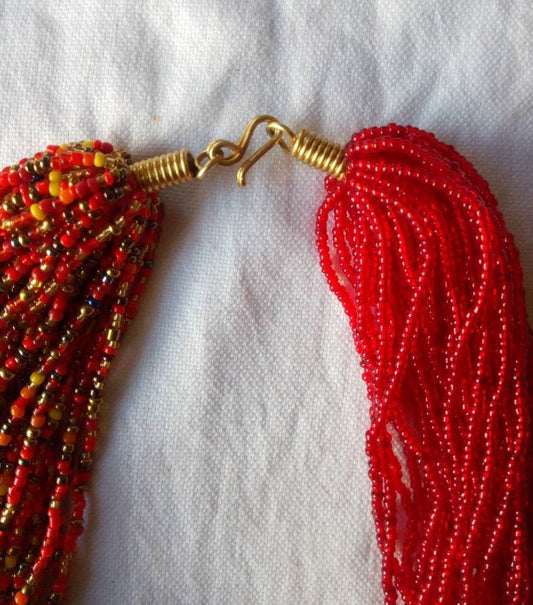 Boho Statement Jewelry/Colorful Seed Bead Necklace/Layered Necklace for Women/Gift for Her/Handmade Beaded Necklace/gift for women