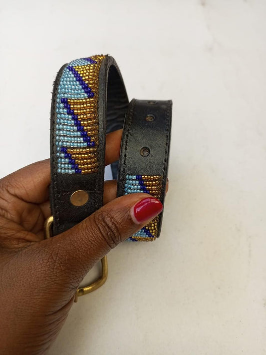 African Beaded Collar, Handmade Dog Collar , Maasai collar, Leather collar, Pet Gift, Christmas gift, Pet collar, Dog leash, Pet lead