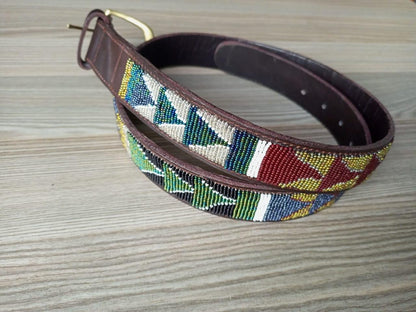 Maasai belt, Leather belt, Beaded belt, Handmade belt, Christmas gifts for loved ones African beaded belt, unisex belt, Casual belt, Boho
