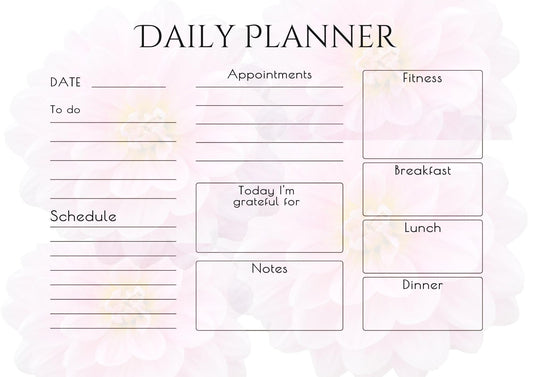 Floral Digital Planner – Elegant, Customizable Daily Planner with Beautiful Flower Background for iPad & Good Notes