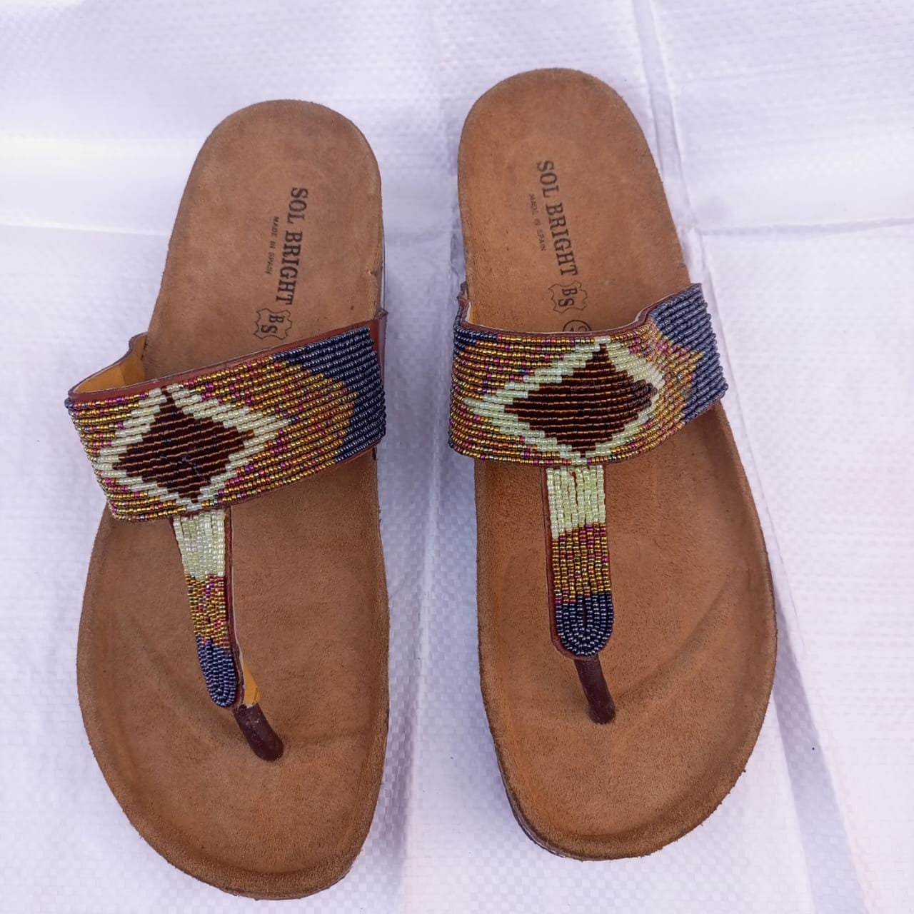Handmade African Beaded Sandals/Authentic Maasai-Style Leather Flip-Flops Women/Boho Beach Sandals/Comfortable Summer Sandal African Gifts