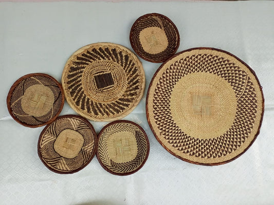 Handwoven Tonga Basket | African Wall Decor | Boho Home Decor | Fair Trade Wall Hanging /Rustic Farmhouse Decor | Handmade Wall Art 14-20