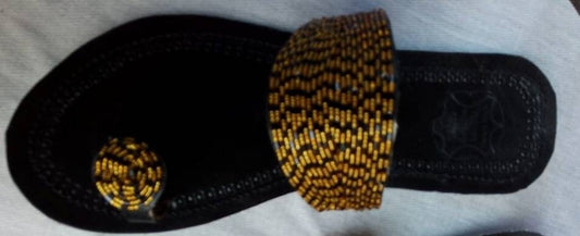Handmade African Beaded Sandals/Authentic Maasai-Style Leather Flip-Flops Women/Boho Beach Sandals/Comfortable Summer Sandal African Gifts