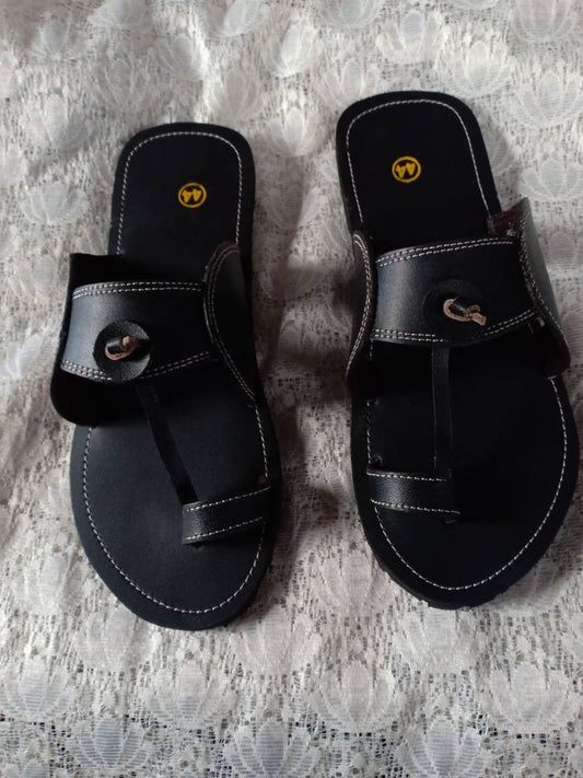 Handmade African Men's Sandals/Genuine Leather Beaded Flip-Flops/Comfortable Summer Sandals for Men/African Shoes/Unique Gift for Him